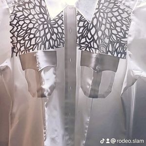 Unique Mens Rock Shirt. Large white mesh